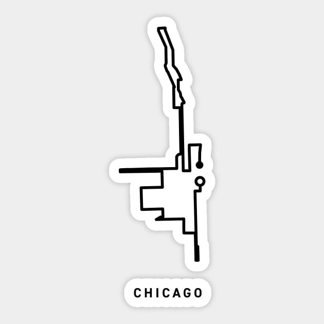 Chicago Marathon Course Map Sticker by Kyle O'Briant